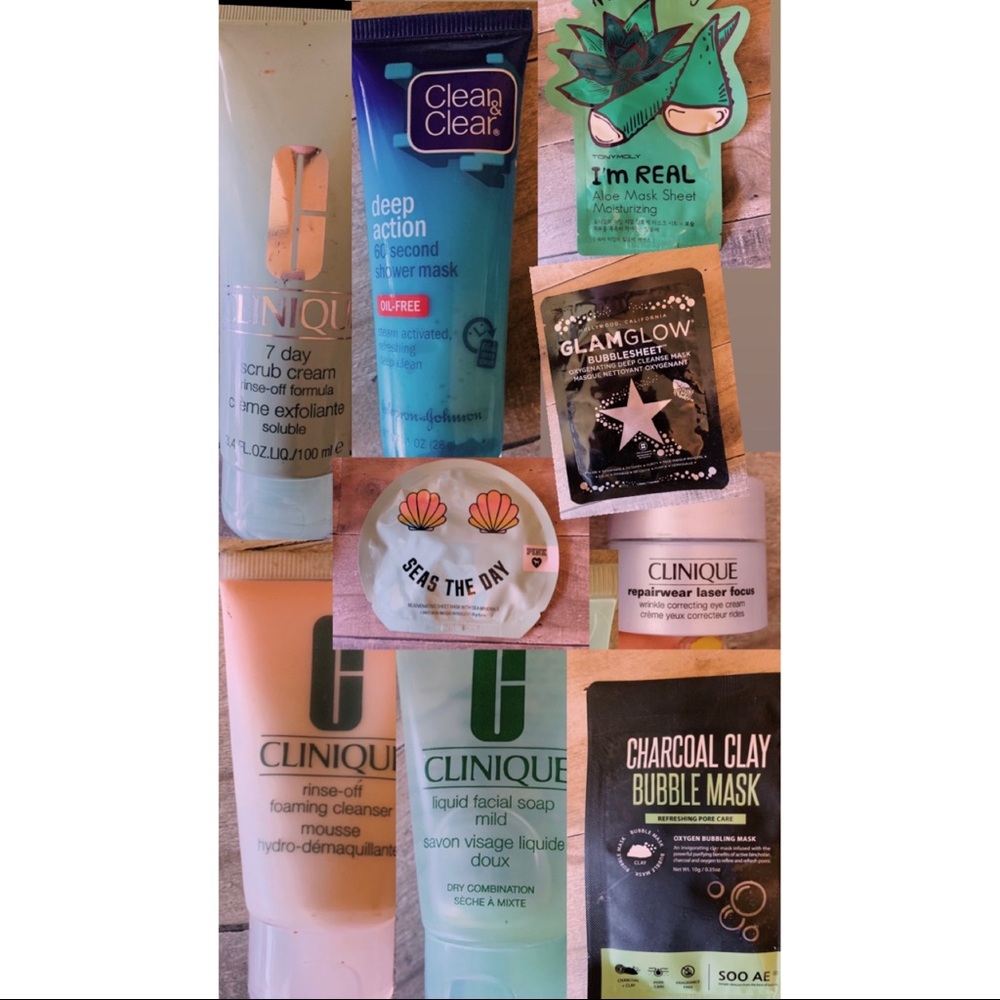 Clinique, clean& clear and face masks